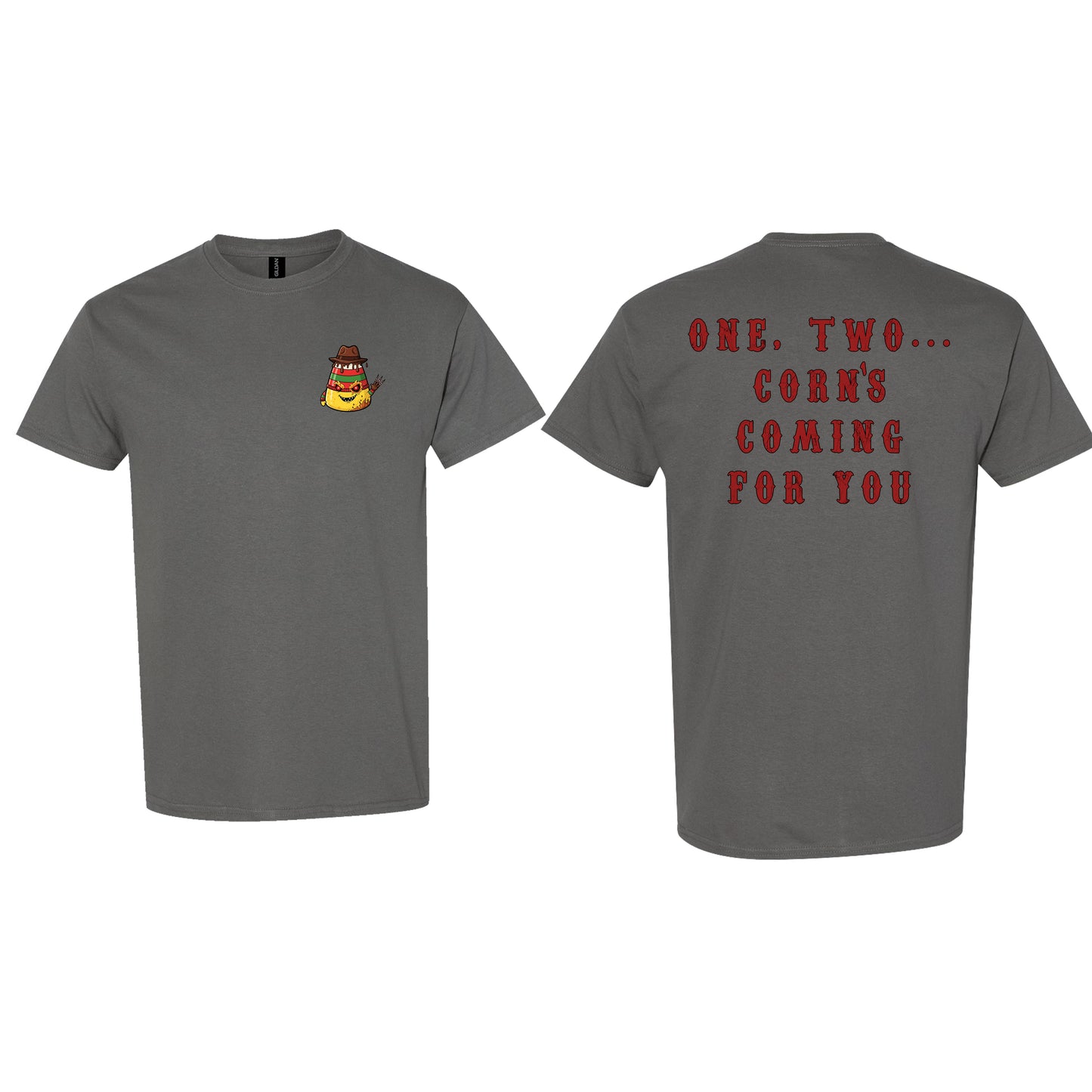 FREDDY CORN Horror Killer Candy Corn Shirt, Children of the Candy Corn Halloween Shirt, Funny Horror Movie Parody Tees, Funny Killer Candy Corn Series